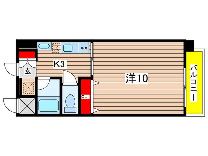 梶川ビル(1K/3階)の間取り写真