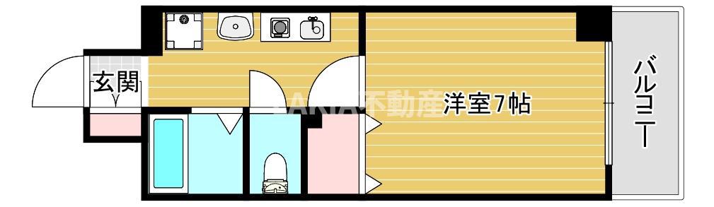 ブリリアントコート心斎橋イースト(1K/4階)の間取り写真