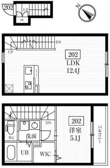 MIJAS HATANODAI(1LDK/2階)の間取り写真
