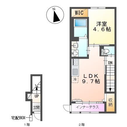 N・F-BASE(1LDK/2階)の間取り写真