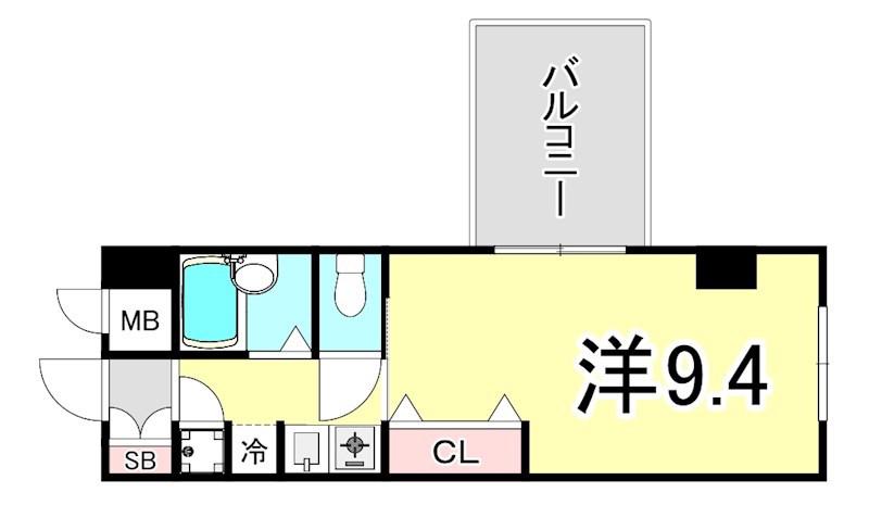 エトール夙川VIII(1K/2階)の間取り写真