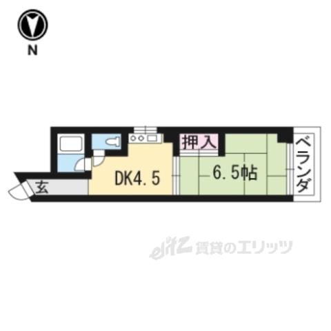 アサヒマンション(1DK/4階)の間取り写真