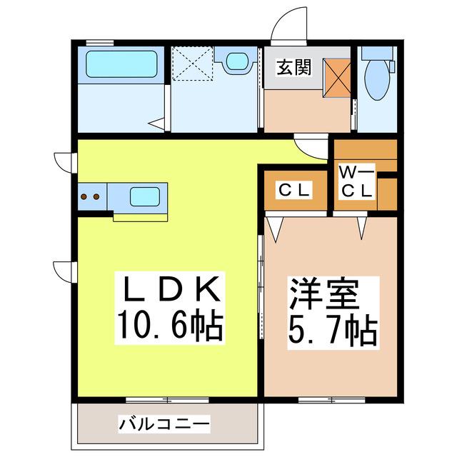 パルクハイムJ(1LDK/2階)の間取り写真