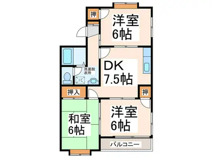 若草ハイツ(3DK/1階)の間取り写真