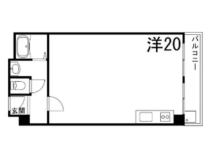 クリスタル小姓町(ワンルーム/3階)の間取り写真