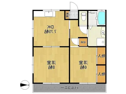 フォーシーズンズ出水II(2DK/2階)の間取り写真