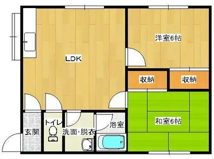 ハイツ郷野(2LDK/2階)の間取り写真