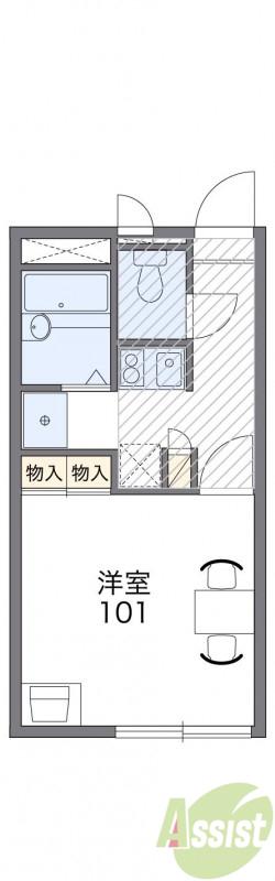 レオパレスヴェセル(1K/1階)の間取り写真
