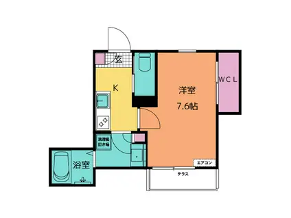 フルスドルフII(1K/1階)の間取り写真