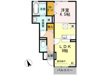 プリマベラ 102(1LDK/1階)の間取り写真