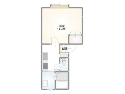 ハウスロゼ(1K/2階)の間取り写真