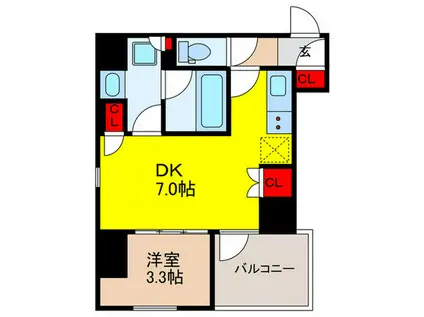パークアクシス神田レジデンス(1DK/9階)の間取り写真