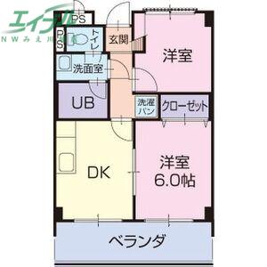 リンピアさくら(2DK/2階)の間取り写真