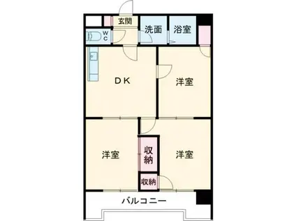 プレヴュー吾妻(3DK/4階)の間取り写真