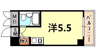 コスモプラザ三宮(ワンルーム/5階)の間取り写真