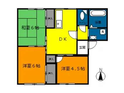 パレスウィーン(3DK/2階)の間取り写真