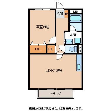 ヴィム・グロース(1LDK/1階)の間取り写真