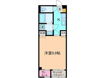 トリニティ(1K/2階)の間取り写真