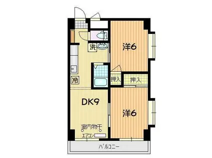 ユーゲントハイム盛岡(2DK/3階)の間取り写真