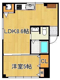 木町ハイツ(1LDK/3階)の間取り写真