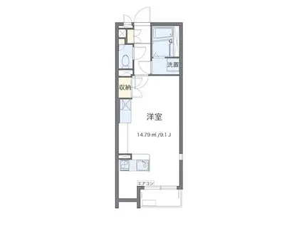 ほほえみ(ワンルーム/2階)の間取り写真