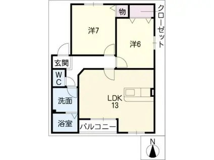 M&COOPER II(2LDK/1階)の間取り写真