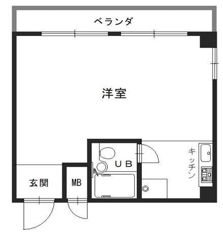 元町レジデンス(ワンルーム/2階)の間取り写真