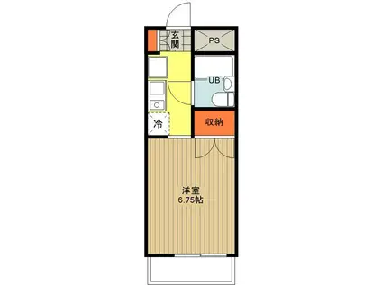 モイスチャーガーデン大和田町(1K/2階)の間取り写真