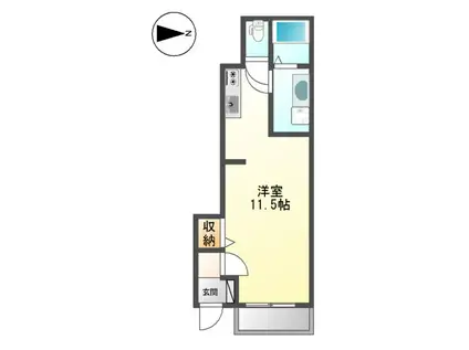 ランドスケープANDOII(ワンルーム/1階)の間取り写真