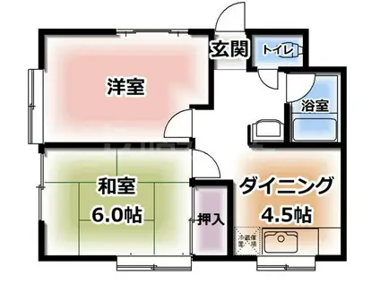 コーポサトウ(2DK/1階)の間取り写真