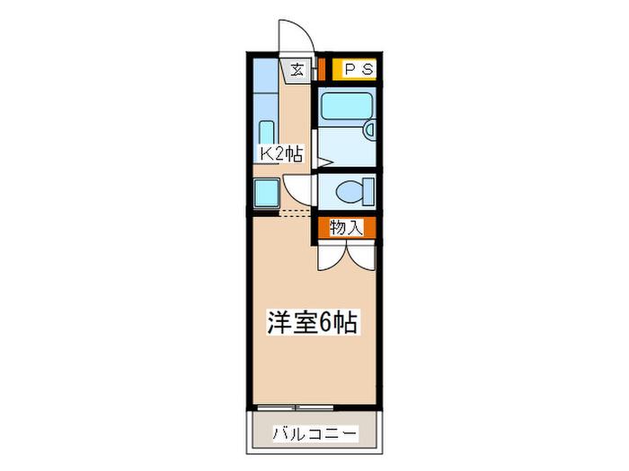 ウスイビル(1K/3階)の間取り写真
