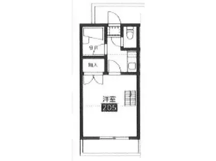 SS逗子ハイムIII(1K/2階)の間取り写真