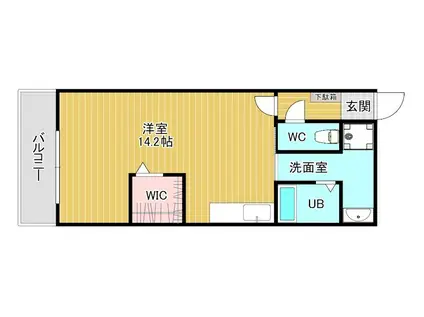 WINGS片野I(ワンルーム/10階)の間取り写真