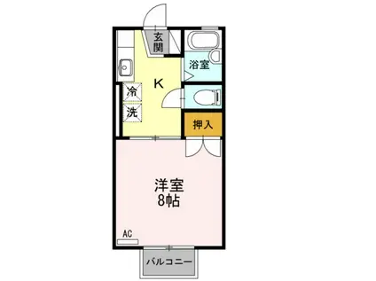 ドミール青笹A(1K/1階)の間取り写真