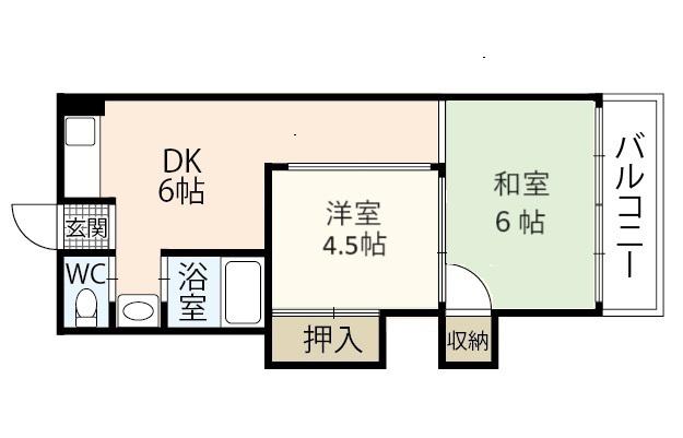 寺西ビル(2DK/3階)の間取り写真