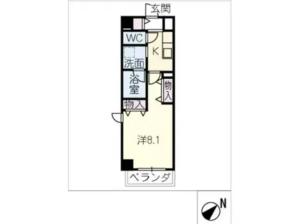 MELIV土橋(1K/5階)の間取り写真