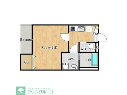 ジーメゾン西大宮アウリス(1K/1階)の間取り写真