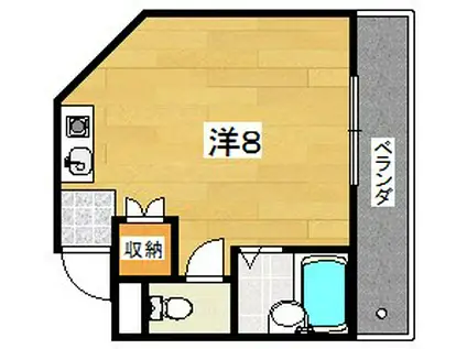 アルテ御殿山(ワンルーム/3階)の間取り写真