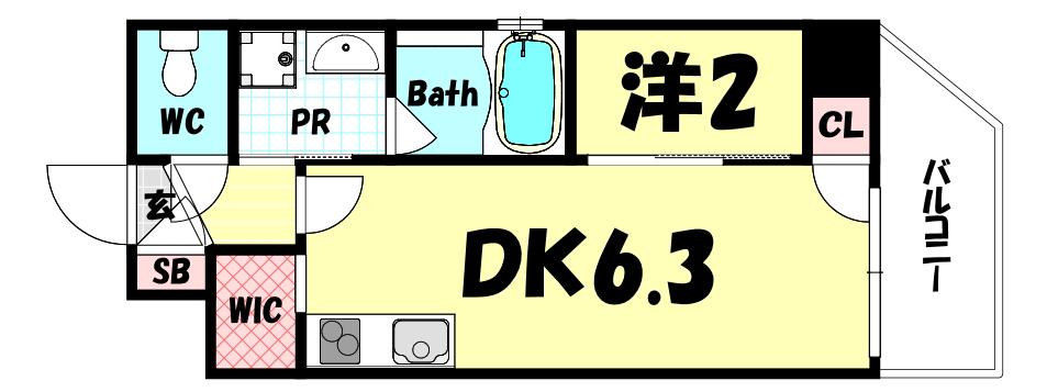 ネクストステージ神戸元町(1DK/10階)の間取り写真