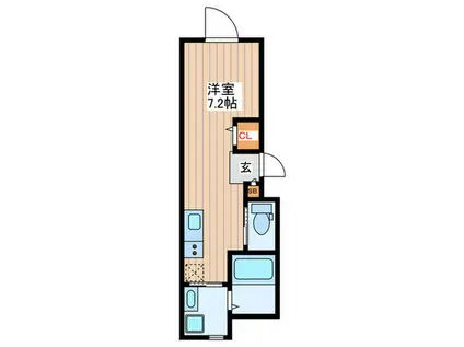 夢のヴィオレット(ワンルーム/3階)の間取り写真