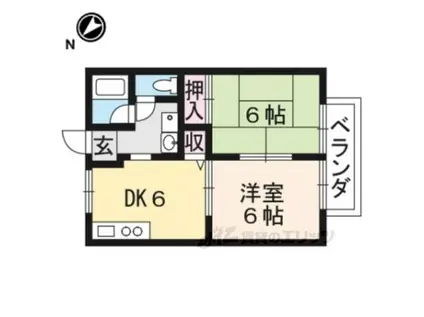 インパルス21(2DK/1階)の間取り写真