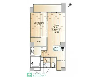 田園調布レジデンス(1LDK/2階)の間取り写真