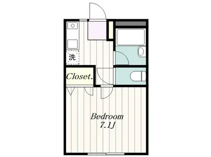 サンライズ輝聖(1K/2階)の間取り写真