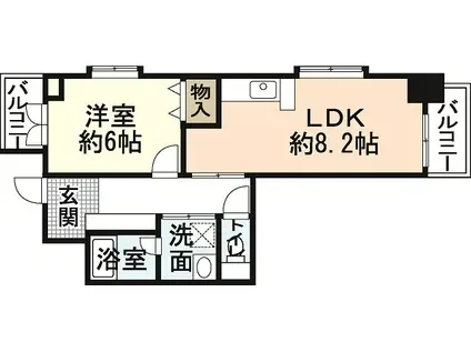 J-CITY紙屋町(1LDK/5階)の間取り写真