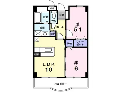 オビ-・ビュ-(2LDK/2階)の間取り写真