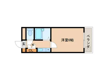 アーバンヒルII(1K/1階)の間取り写真