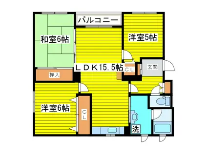 ピュアN19(3LDK/2階)の間取り写真