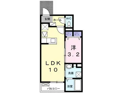 スイートグレイス II(1LDK/1階)の間取り写真