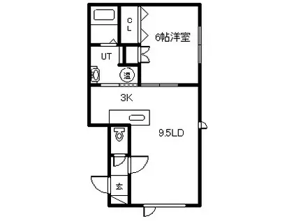 GRAND LINE(1LDK/2階)の間取り写真