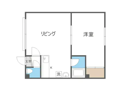 ホワイトハウス月寒(1LDK/2階)の間取り写真